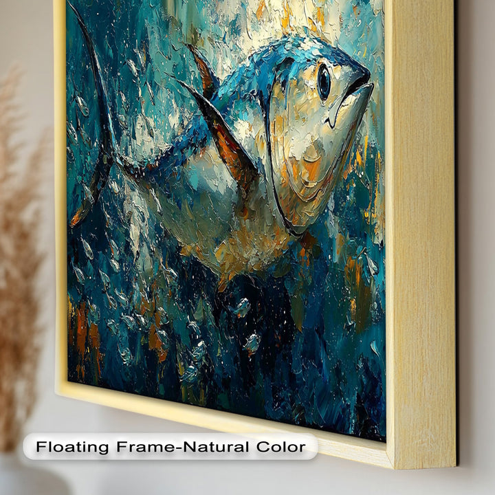 Bluefin Tuna in Ocean Current – Animal Oil Painting