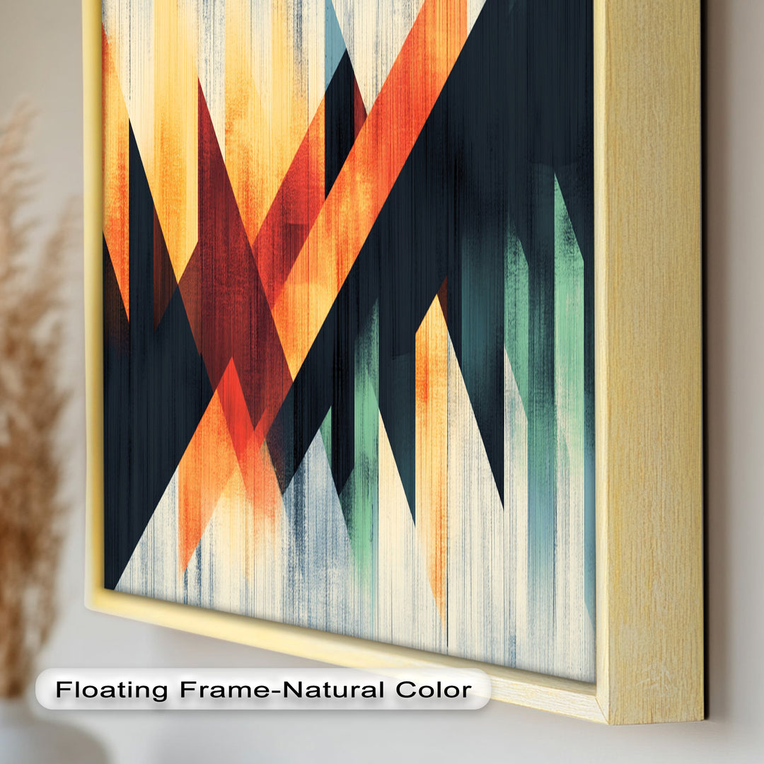 Modern Angular Lines – Bold Geometric Oil Painting