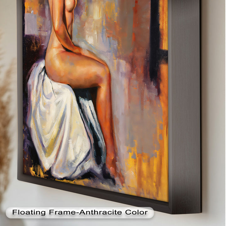 Poised in Silence – Figurative Nude Abstract Oil Painting
