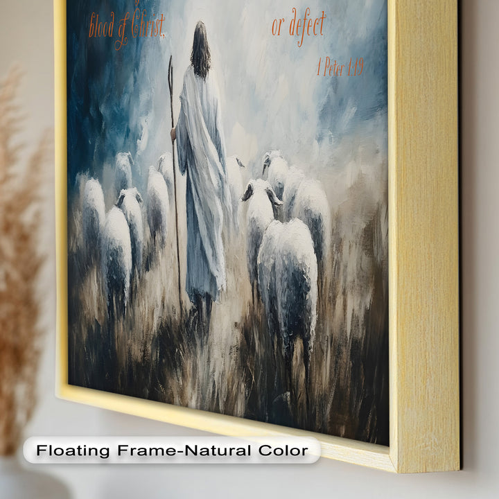 1. Petrus 1:19 – Das Lamm Gottes Bibelvers Ölgemälde