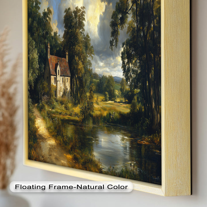 Rustic English Cottage – Charming Countryside Oil Painting