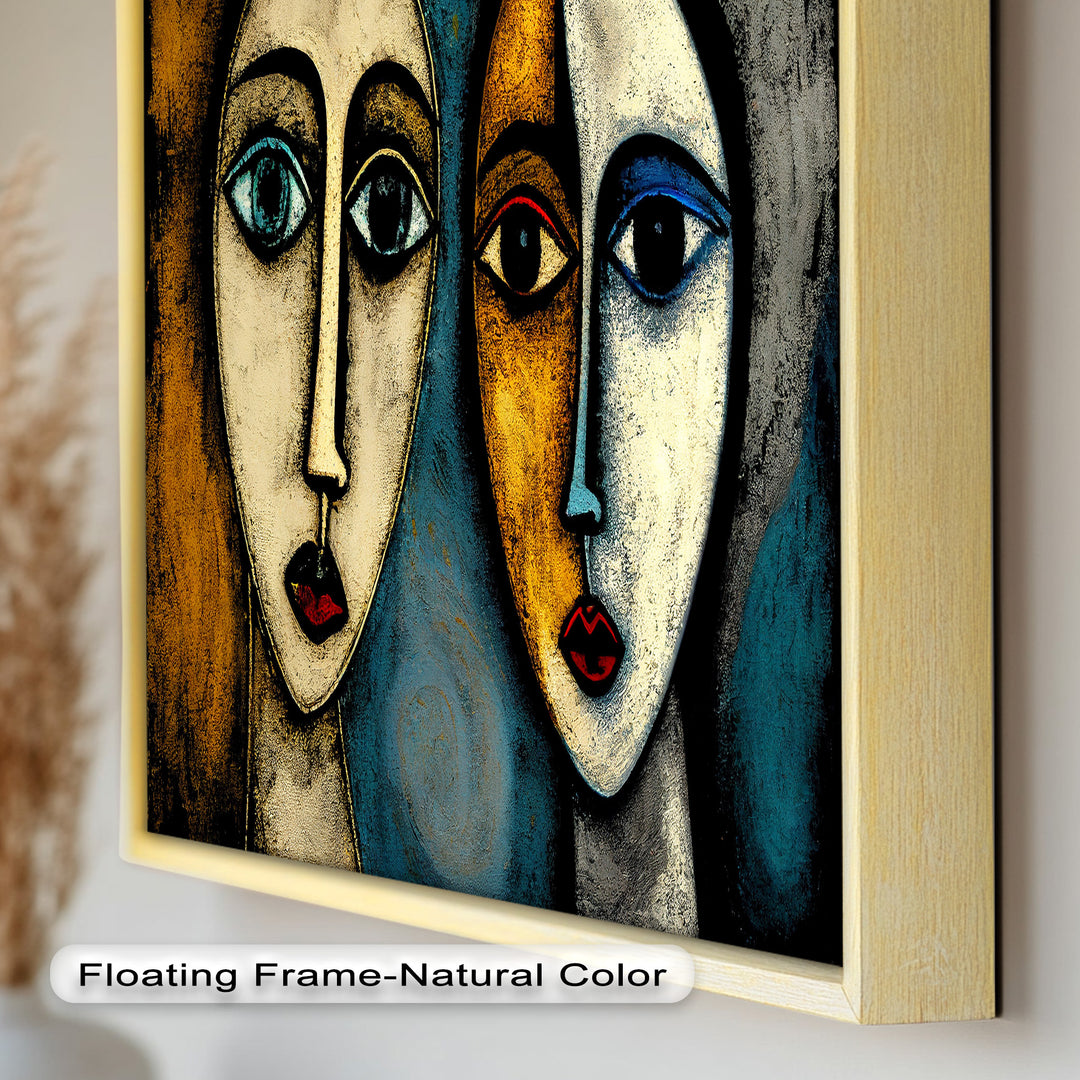 Duality of Gaze – Abstract Expressionist Portrait Picasso Oil Painting