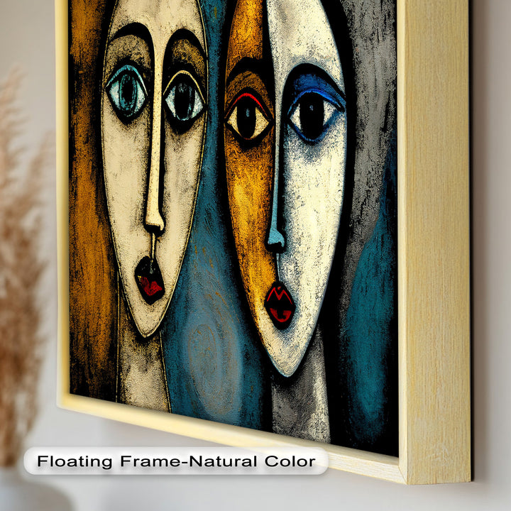 Duality of Gaze – Abstract Expressionist Portrait Picasso Oil Painting