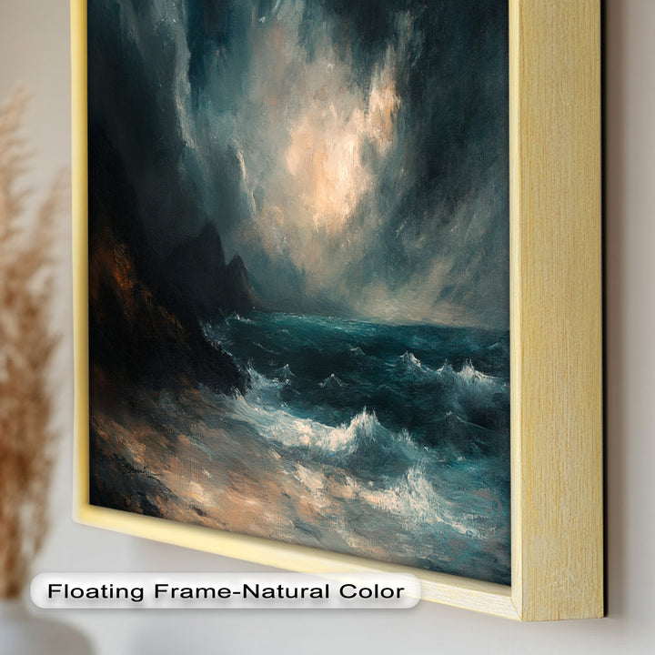 Ocean Wall Art - Stormy Coastline Seascape Oil Painting