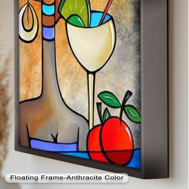 Tropical Gaze – Lebendiges Cocktail Muse Picasso Ölgemälde