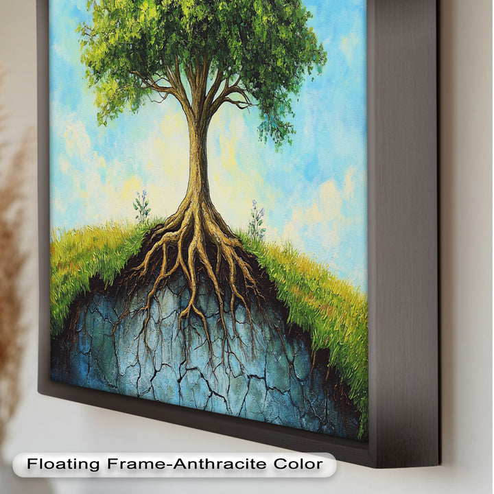 Firmly Planted – Tree of Faith with Roots Oil Painting