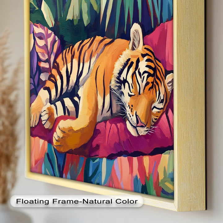 Resting Tiger Oil Painting – Fauvist Jungle Art