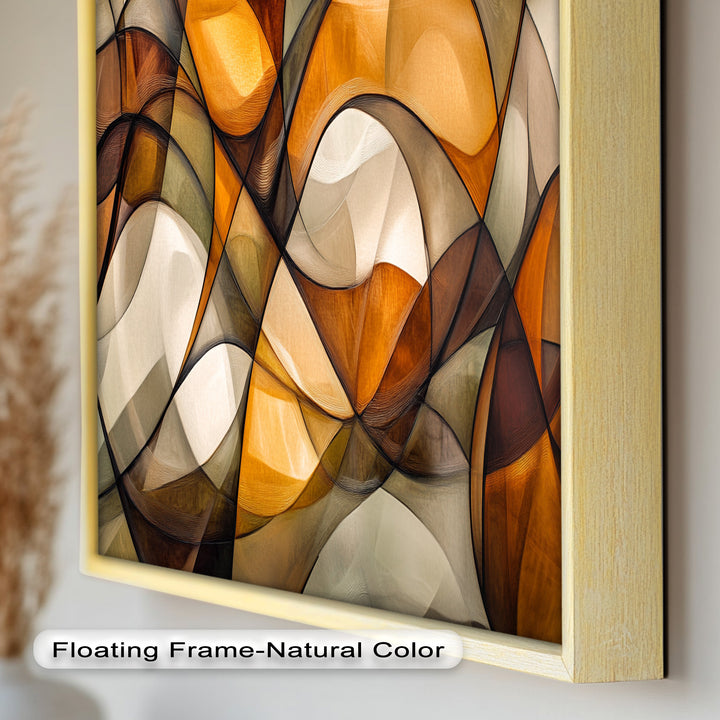 Golden Flow – Geometrisches Ölgemälde