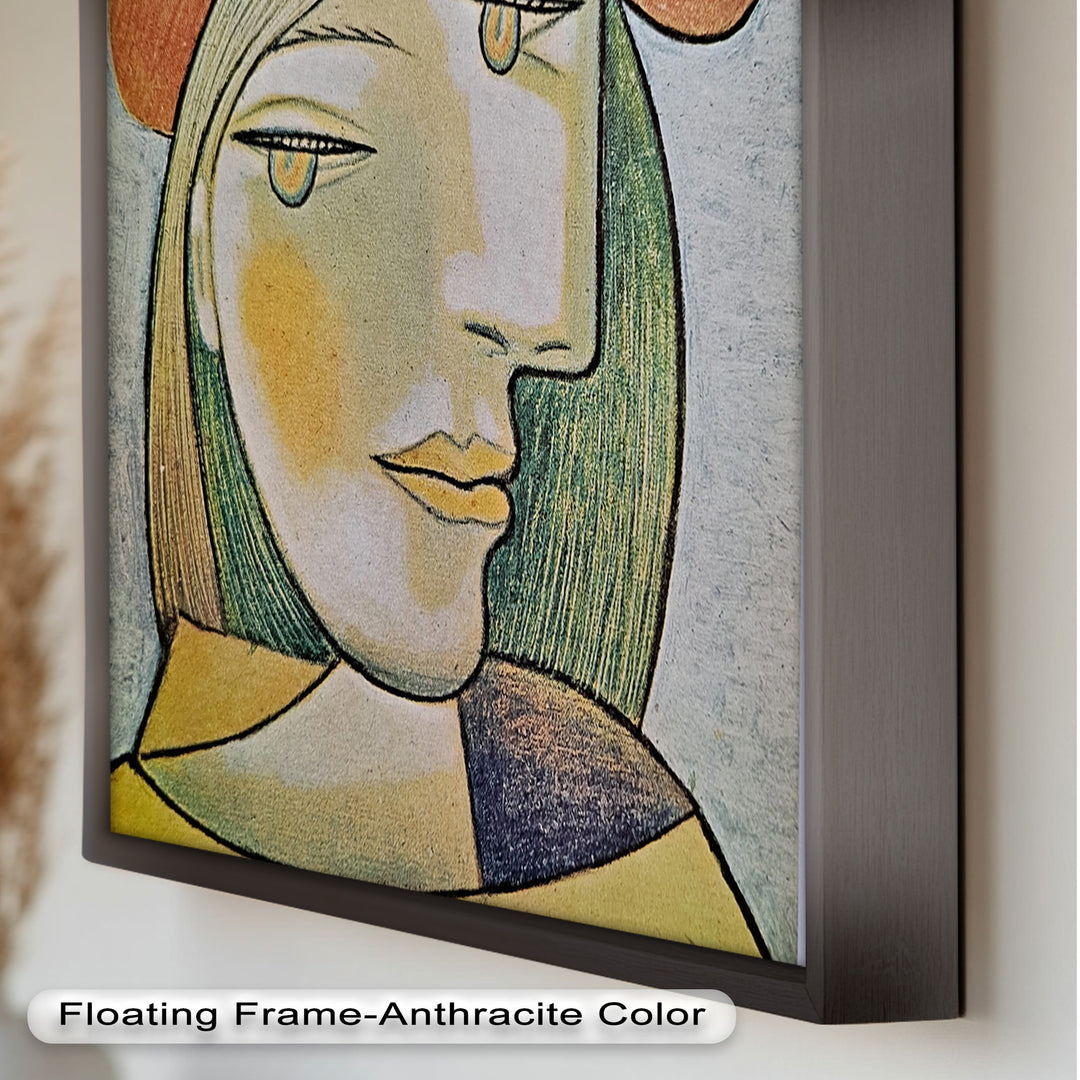 Soft Gaze of Solitude – Abstract Female Portrait Picasso Oil Painting