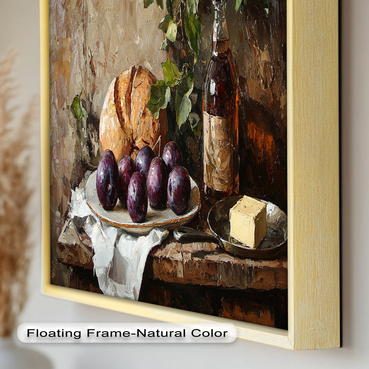 Farmhouse Kitchen Plum & Bread – Still Life Oil Painting