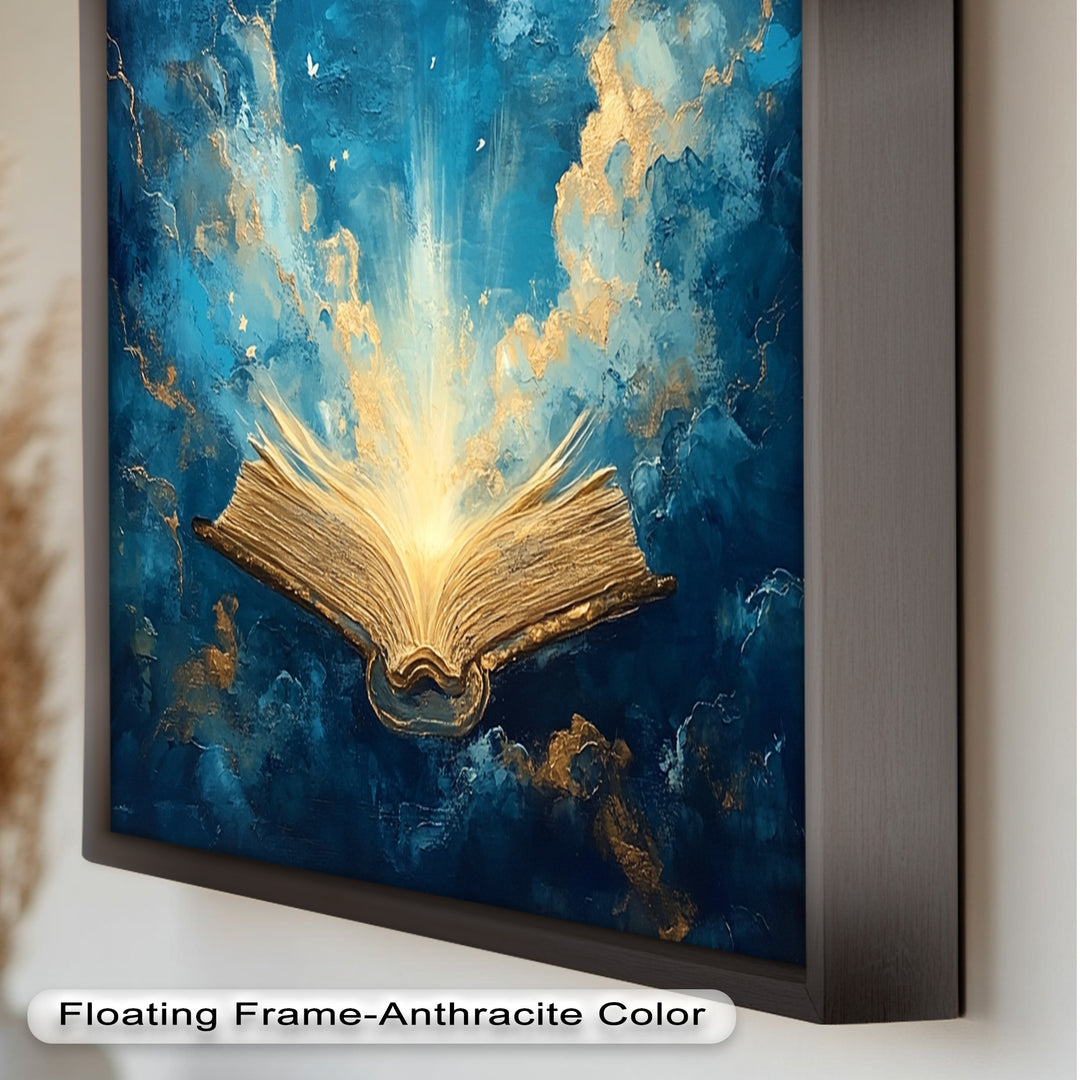 Illuminated Bible with Dove - Christian Oil Painting