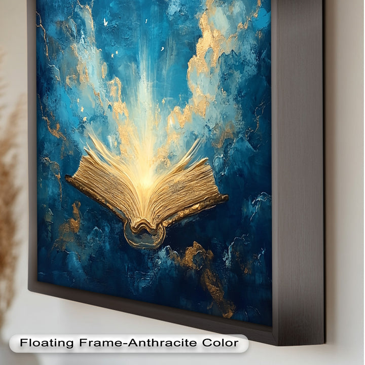 Illuminated Bible with Dove - Christian Oil Painting