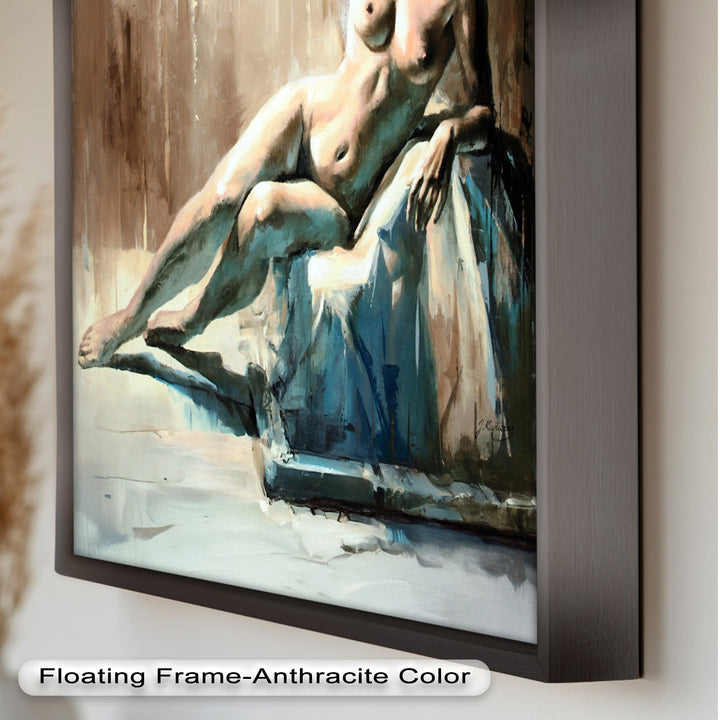 Echoes of Light – Modern Reclining Nude Oil Painting