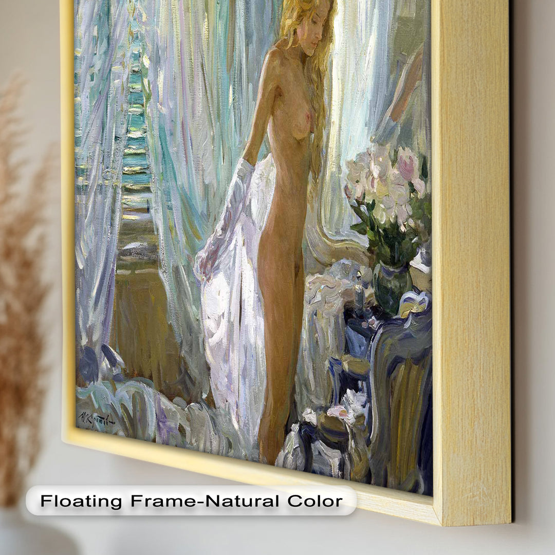 Whispers of Morning Light – Romantic Nude Interior Oil Painting