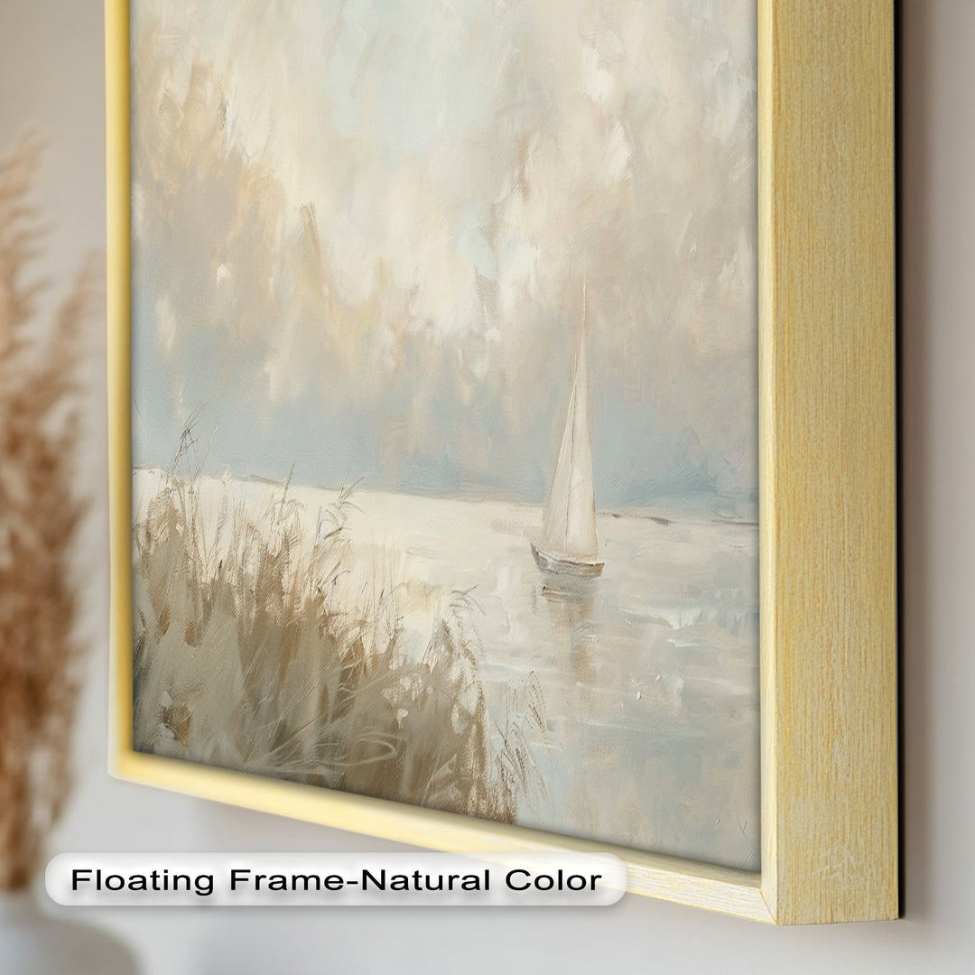 Lake Sailboat – Tranquil Waterscape Oil Painting