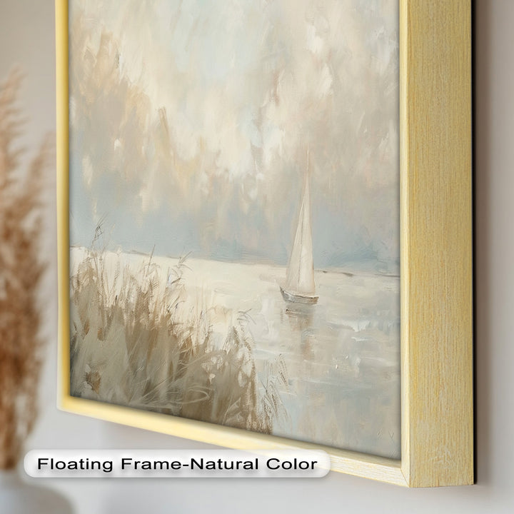 Lake Sailboat – Tranquil Waterscape Oil Painting