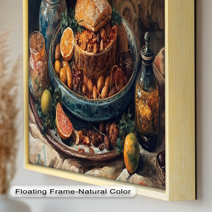 Golden Harvest Table – Ornamentales Festmahl Stillleben Essen Malerei