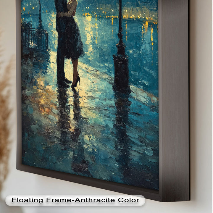 Romantic Couple Under Moonlight - Love Oil Painting