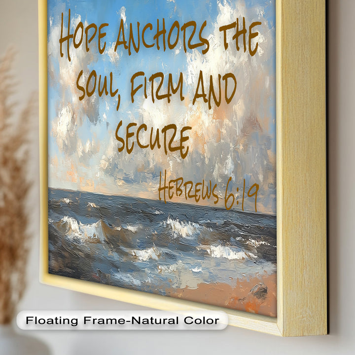 Hebrews 6:19 Bible Verse Oil Painting – Anchor of Hope Wall Art