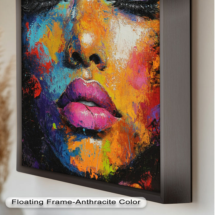 Chromatic Reverie – Bold Female Portrait in Abstract Oil Painting