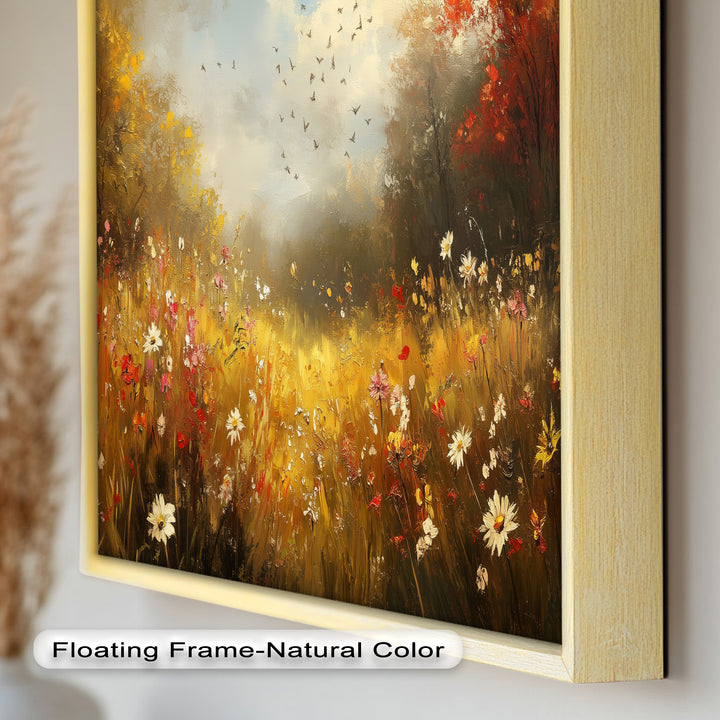 Flowers and Stream – Vibrant Autumn Oil Painting