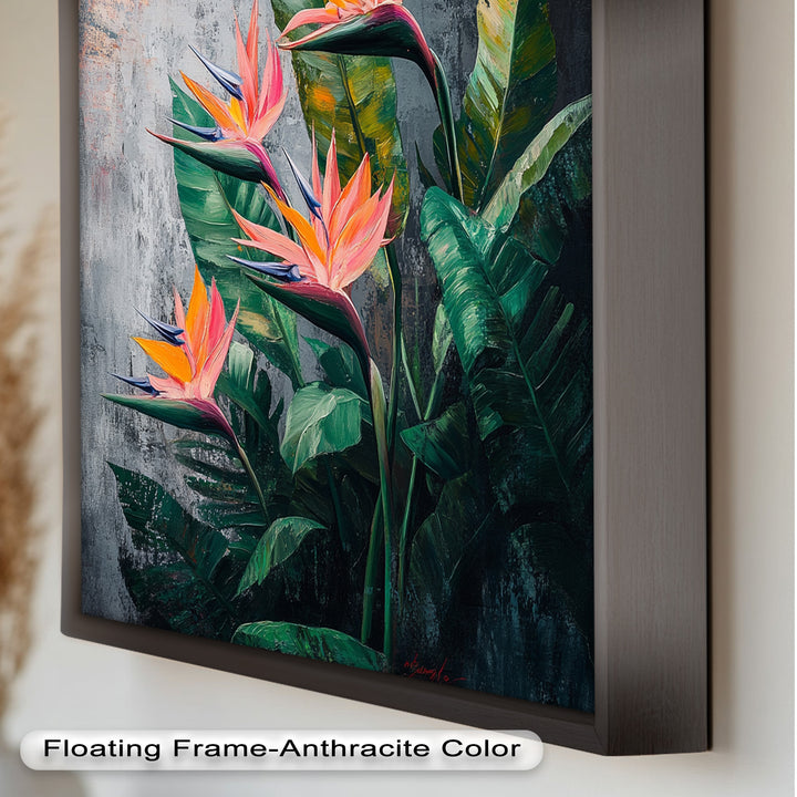 Tropical Flame – Bird of Paradise Botanical Oil Painting