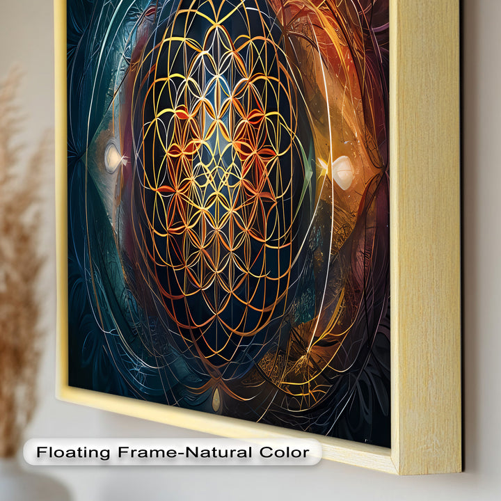 Spiritual Wall Art-Sacred Geometry Flower of Life Oil Painting