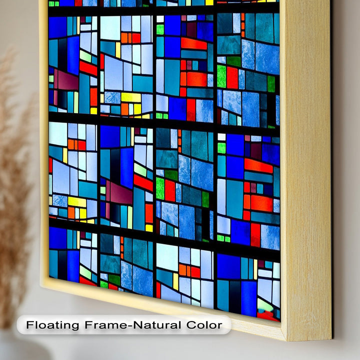 Moderne geometrische Wandkunst – gerahmtes Ölgemälde