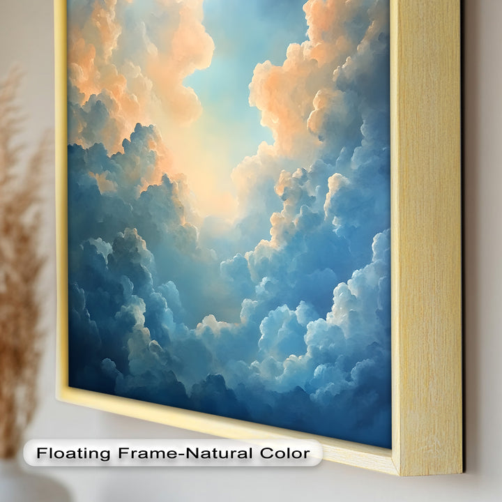 Majestätische Wolkenlandschaft mit ätherischem Glanz – Ölgemälde „Ruhiger Himmel“