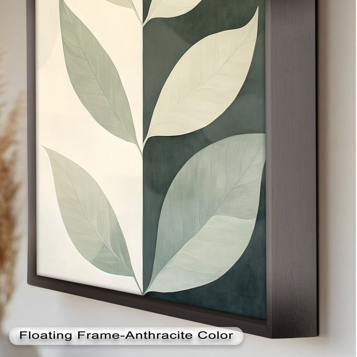 Minimalist Leaf  – Monochrome Botanical Oil Painting