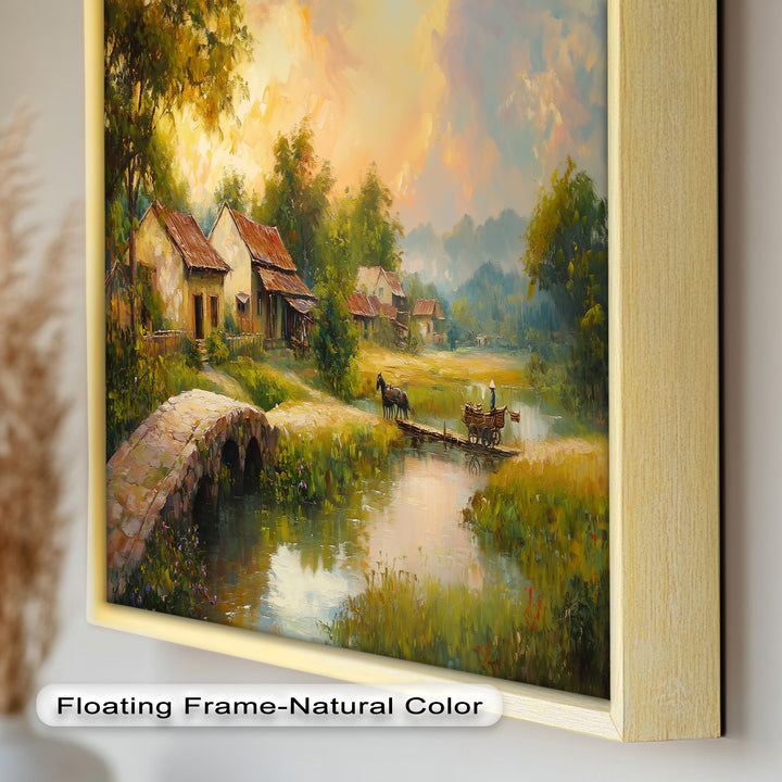 Landscape in Autumn – Serene Countryside Oil Painting