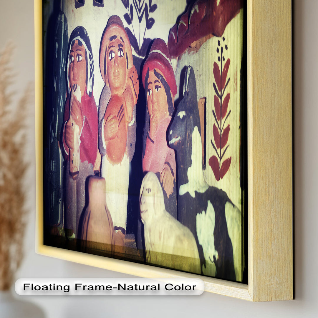 Village Harmony – Folk Clay Figures with Rustic Charm Oil Painting