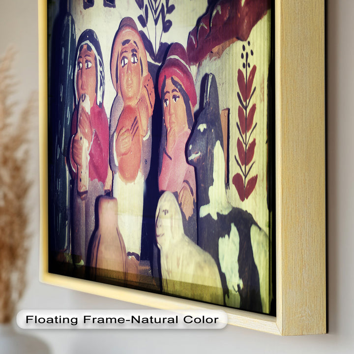 Village Harmony – Folk Clay Figures with Rustic Charm Oil Painting