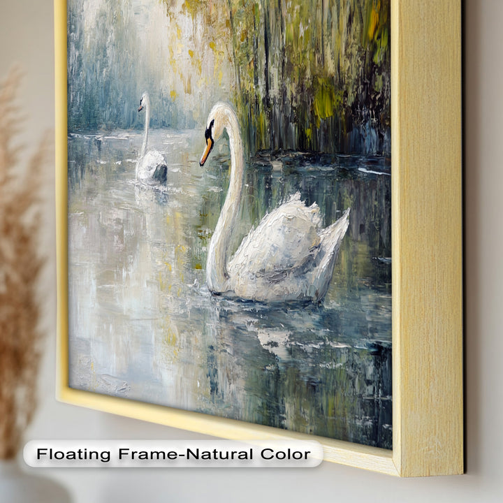 Swans on the Lake – Animal Oil Painting