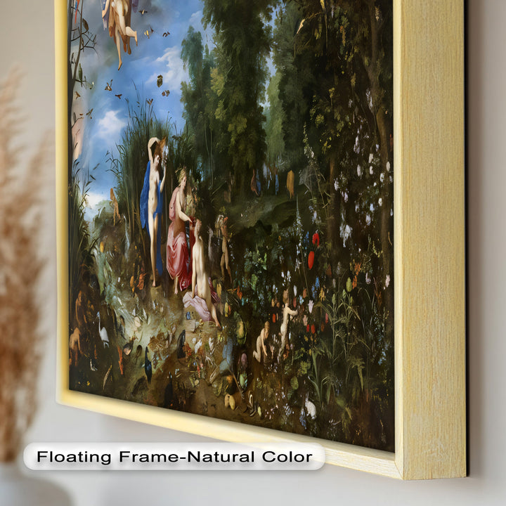 The Garden of Earthly Light – Mythological Forest Scene Oil Painting