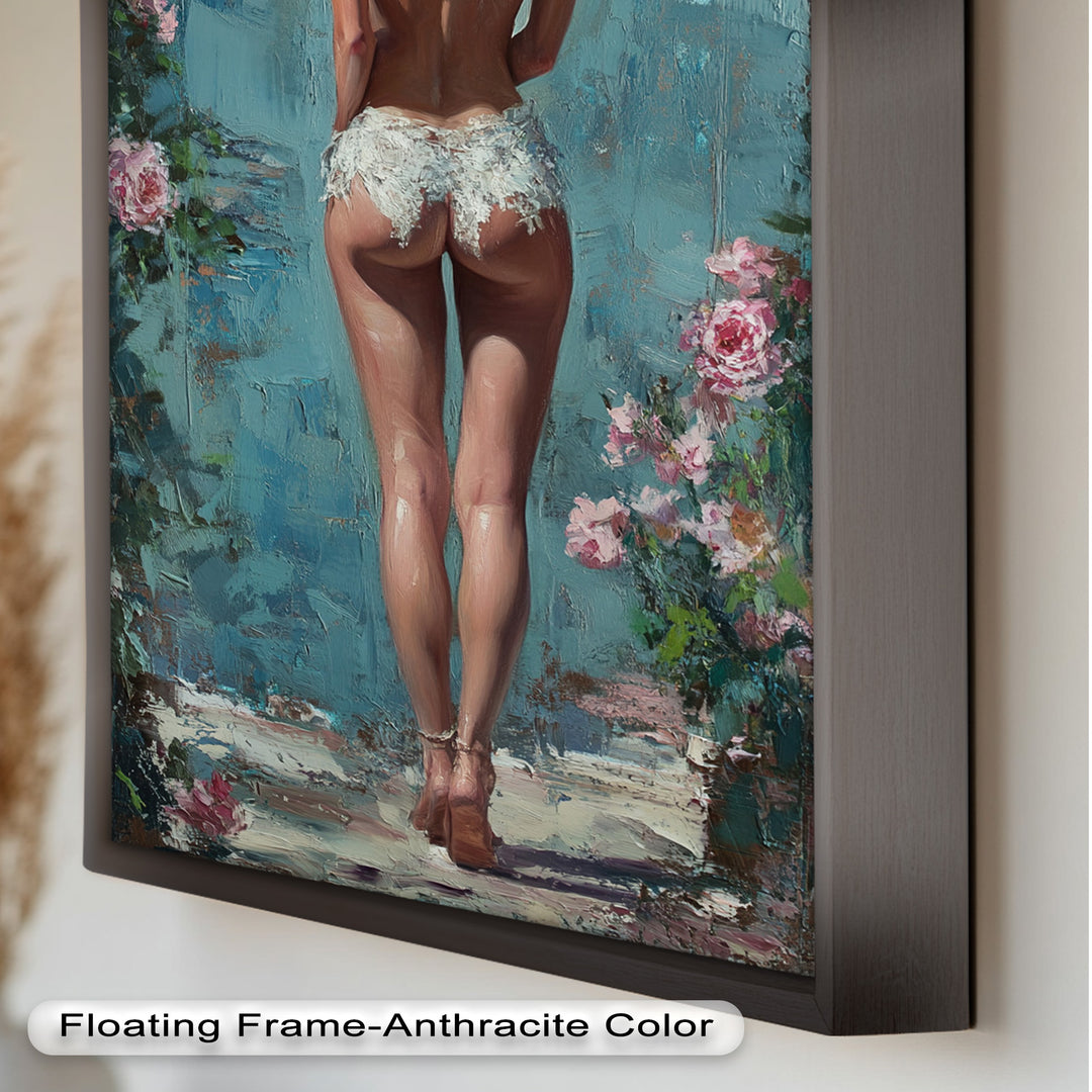 Garden Muse – Romantic Floral Nude Oil Painting