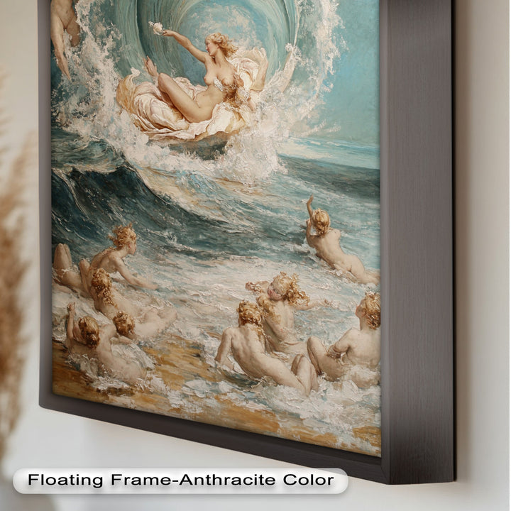 Birth of the Wave – Mythological Goddess and Cherubs Oil Painting