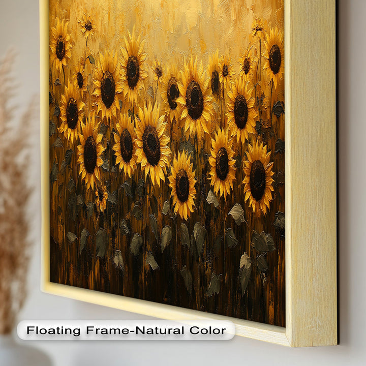 Golden Sunflower Field Wall Art – Floral Oil Painting