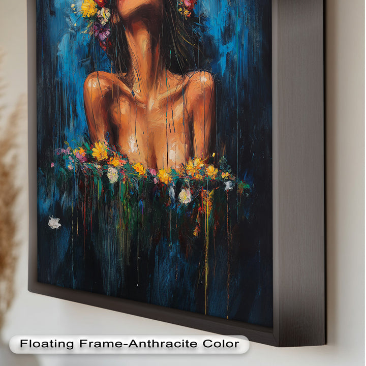 Floral Reverie – Ethereal Woman with Flower Crown Oil Painting
