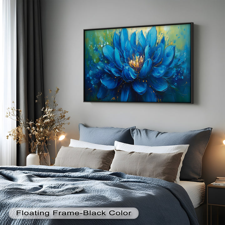 Golden-Centered Lotus in Bloom - Flower Oil Painting