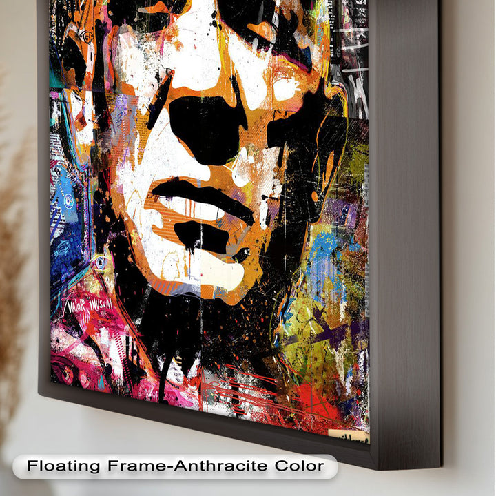 Abstract Urban Face Portrait Wall Art – Pop Art Oil Painting