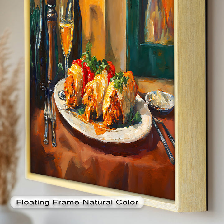 Gefüllte Paprika und Wein – Gourmet-Essszene Food Painting