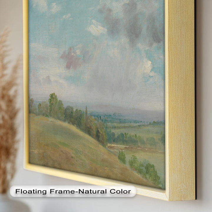 Vintage Landscape Framed Art – Rolling Hills Oil Painting