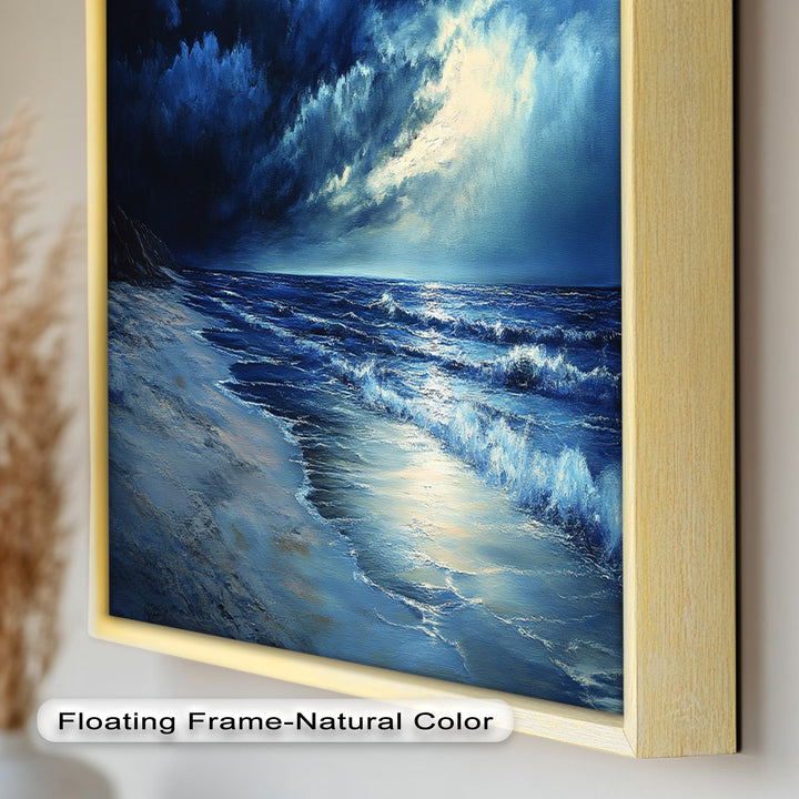 Ocean Wall Art - Stormy Night Seascape Oil Painting