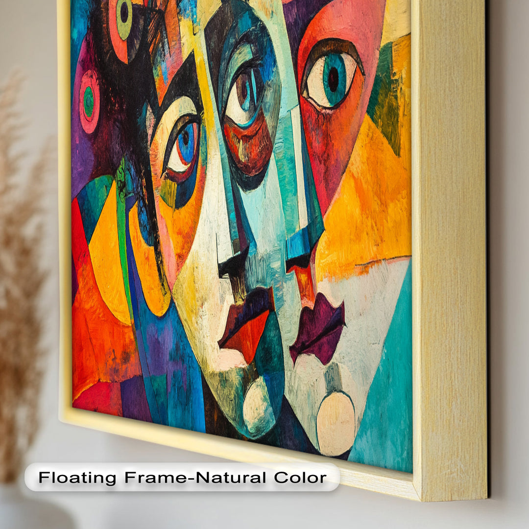 Entwined Visions Oil Painting – Fauvist Dual-Face Expressionism