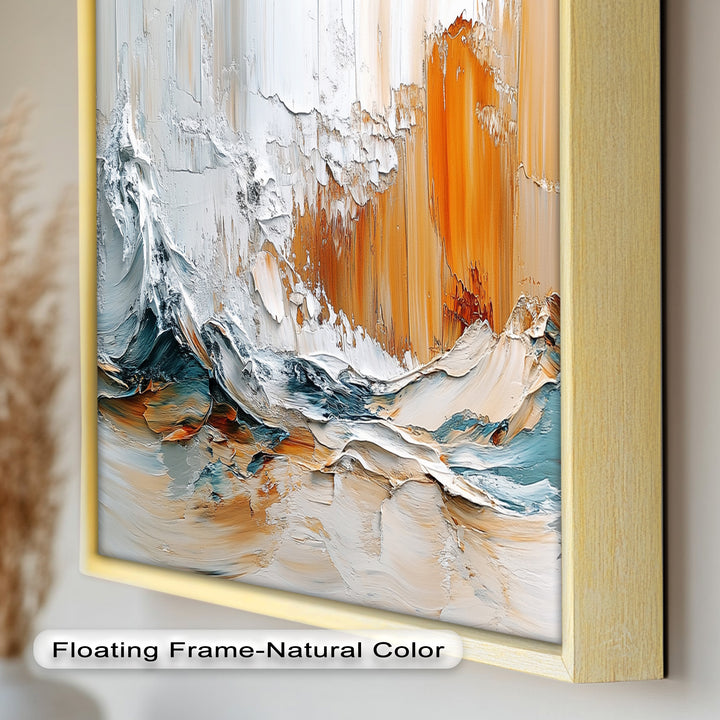 Elemental Surge – Abstract Ocean Cliff Oil Painting