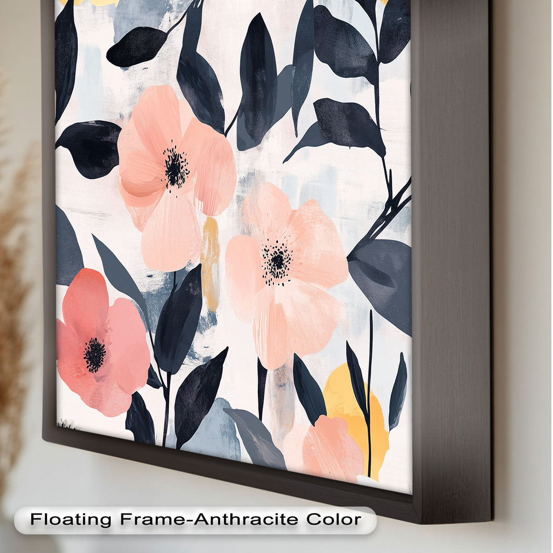 Soft Harmony – Peach and Mustard Floral Oil Painting
