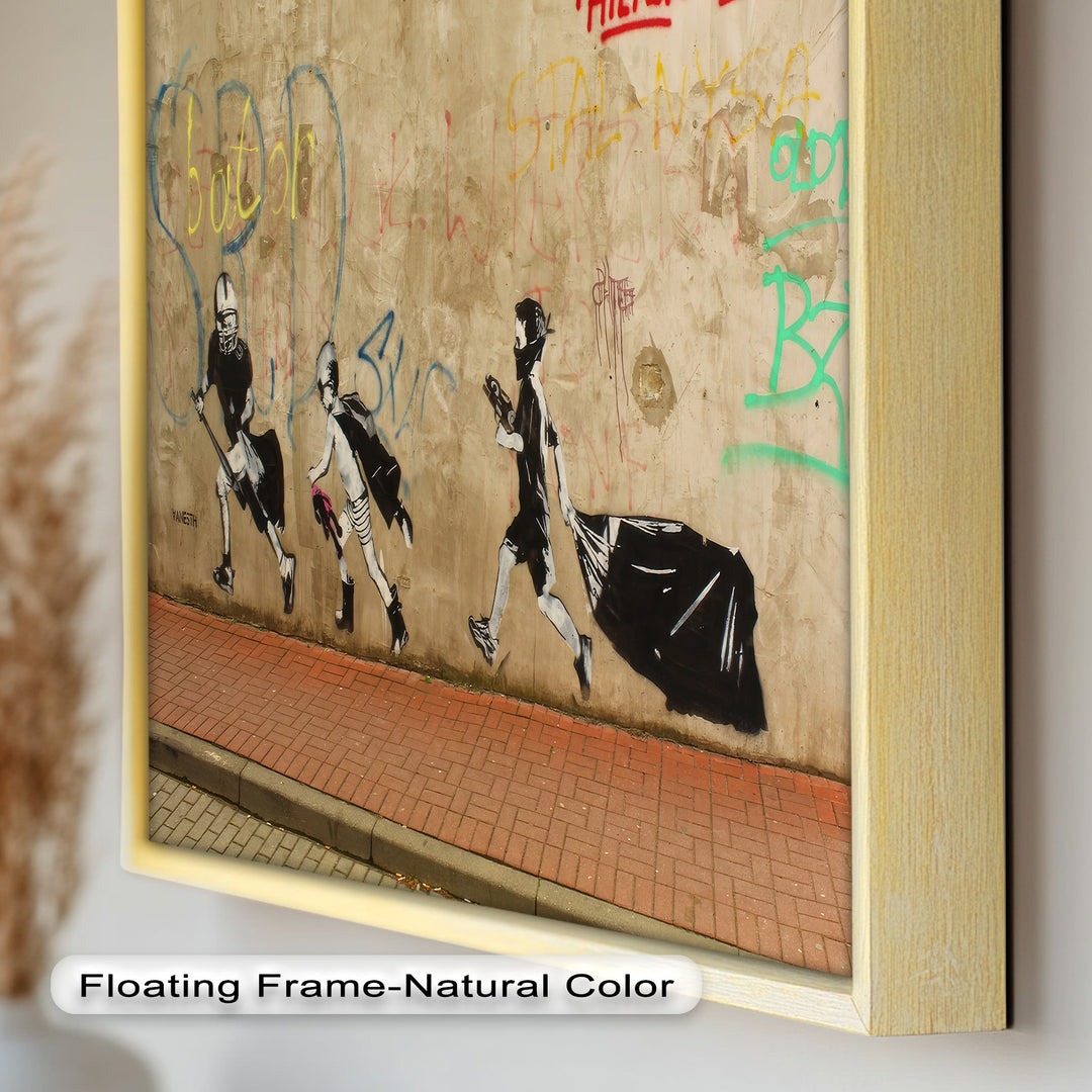 Street Rebellion Run – Urban Youth Banksy Oil Painting