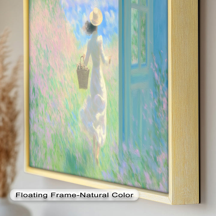 Into the Bloom – Dreamy Woman in Wildflower Field Oil Painting