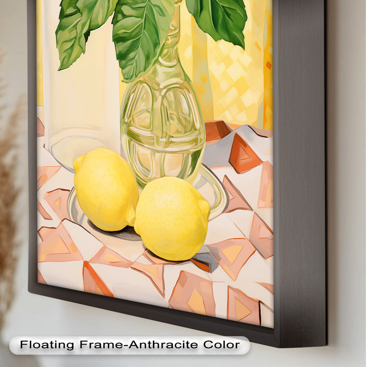 Lemon & Green Leaf Decor - Still Life Oil Painting